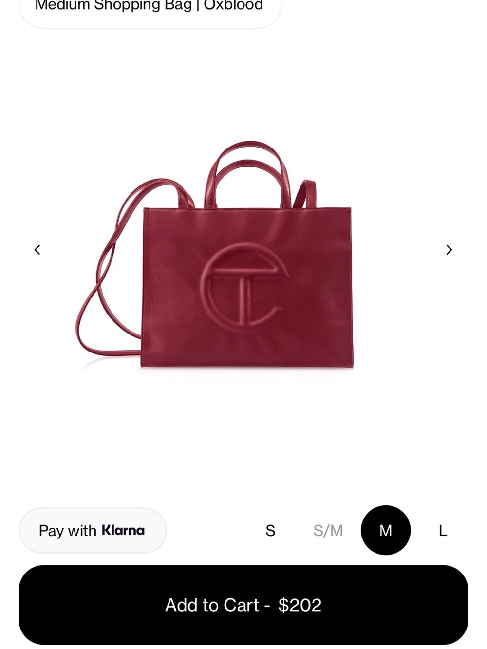 Telfar Oxblood Leather Medium Shopping Bag